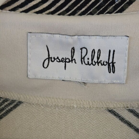 Joseph Ribkoff Stunning Tan Black Plaid Subtle Sequin Jacket 3/4 Sleeve Size L - Picture 12 of 13